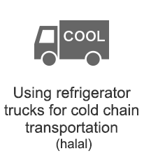 Using refrigerator trucks for cold chain transportation (halal)